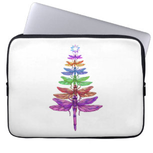 Dragonfly Christmas Tree Shirt Insect Lover Xmas C Laptop Sleeve