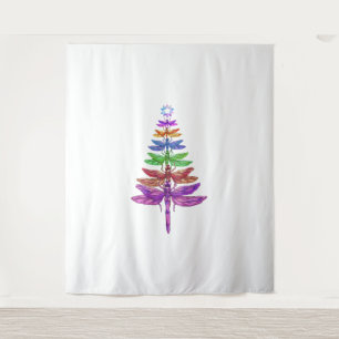 Dragonfly Christmas Tree Shirt Insect Lover Xmas C Tapestry
