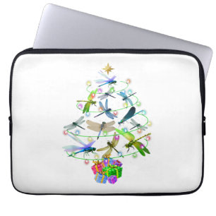 Dragonfly Christmas Tree Vintage Insects Lovers Laptop Sleeve