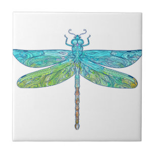 dragonfly classic blue tiles