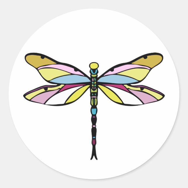 Dragonfly Classic Round Sticker (Front)