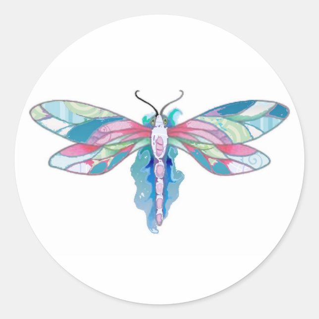 dragonfly classic round sticker (Front)