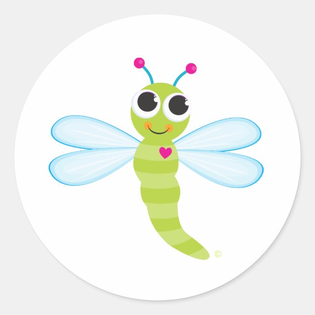 Dragonfly Classic Round Sticker (Front)