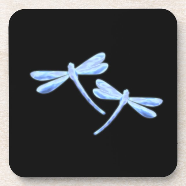 Dragonfly Coasters - Ice Blue Glow (Front)