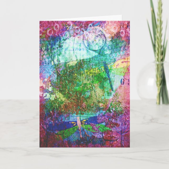 Dragonfly Collage, Birthday Card (Front)