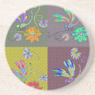 Dragonfly Collage Coaster
