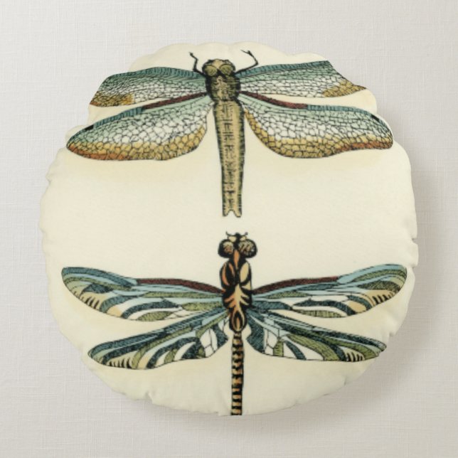 Dragonfly Collection by Chariklia Zarris Round Cushion (Front)