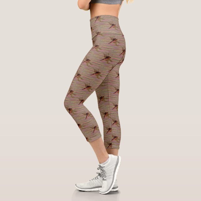 Dragonfly Colourful  Capri Leggings (Left)