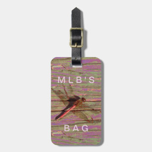 Dragonfly Colourful Custom Name Luggage Tag