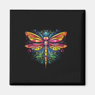 Dragonfly Colourful Dragonflies Hippie 70s Peace Magnet
