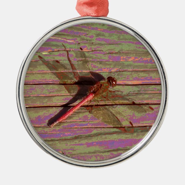 Dragonfly Colourful Metal Tree Decoration (Front)