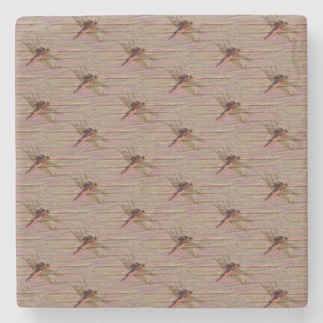Dragonfly Colourful Stone Coaster (Front)