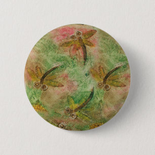 Dragonfly Cotton Candy 6 Cm Round Badge