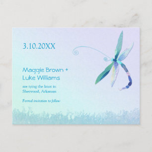 Dragonfly Country Wedding Save the Date Announcement Postcard