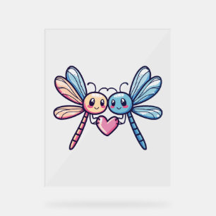 Dragonfly couple in love animal Valentine's Day Acrylic Sign