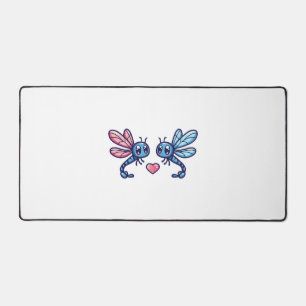 Dragonfly couple in love animal Valentine's Day Desk Mat