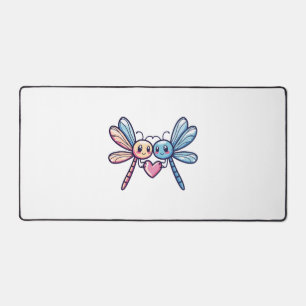 Dragonfly couple in love animal Valentine's Day Desk Mat