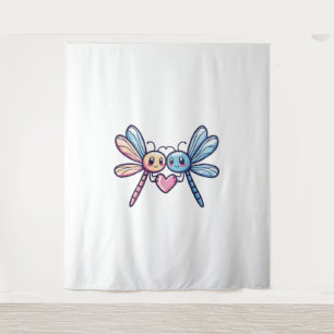 Dragonfly couple in love animal Valentine's Day Tapestry