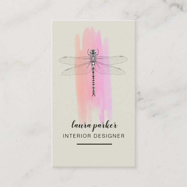 Dragonfly Creative Designer Nature Consultancy Business Card (Front)