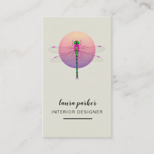 Dragonfly Creative Designer Nature Pink Business Card