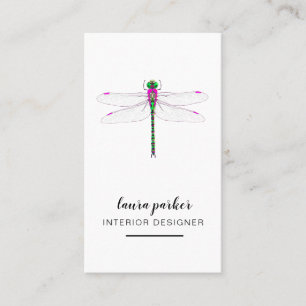 Dragonfly Creative Designer Nature White Simple Business Card