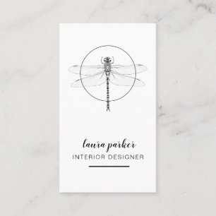 Dragonfly Creative Designer Nature White Simple Business Card