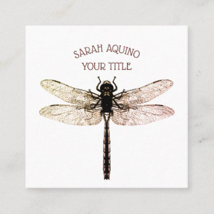 Dragonfly Curved Type Garden Design Square Business Card