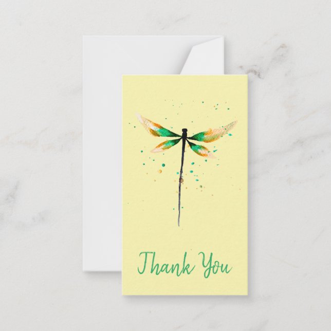 Dragonfly cute watercolor design card (Front)
