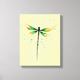Dragonfly cute watercolor illustration canvas print