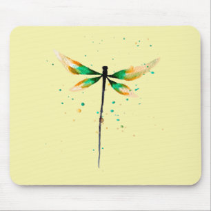Dragonfly cute watercolor illustration mouse mat