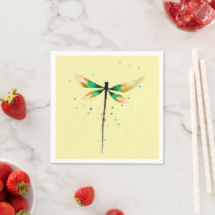 Dragonfly cute watercolor illustration napkin