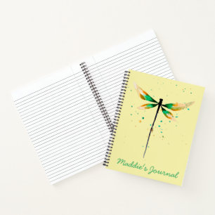 Dragonfly cute watercolor illustration notebook