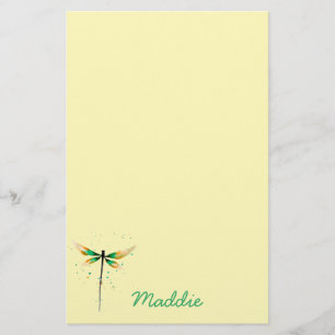 Dragonfly cute watercolor illustration stationery