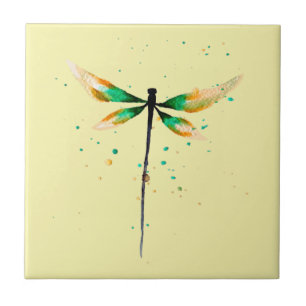 Dragonfly cute watercolor illustration tile