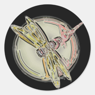 Dragonfly Cutout Classic Round Sticker