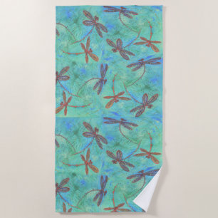 Dragonfly Dance Beach Towel