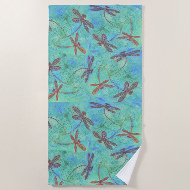 Dragonfly Dance Beach Towel (Front)