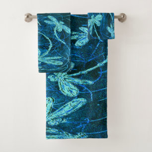 Dragonfly Dance Blue Tango Towel Set