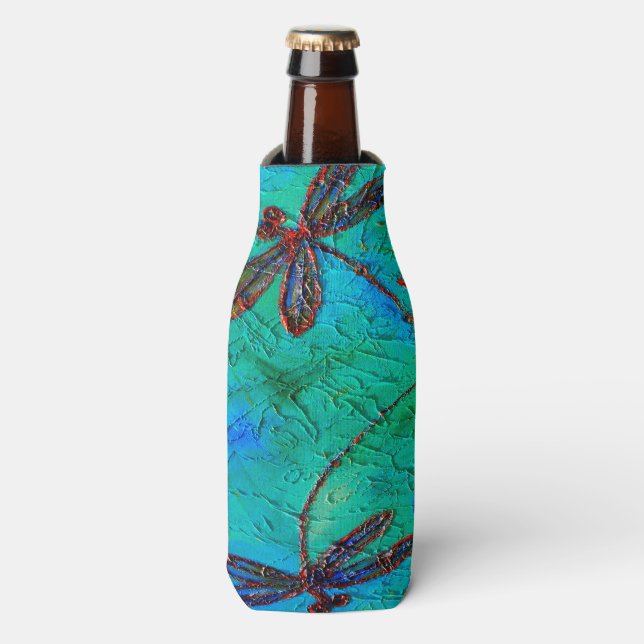 Dragonfly Dance Bottle Cooler (Bottle Front)