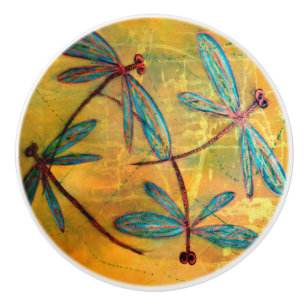Dragonfly Dance Ceramic Knob