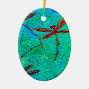 Dragonfly Dance Ceramic Tree Decoration