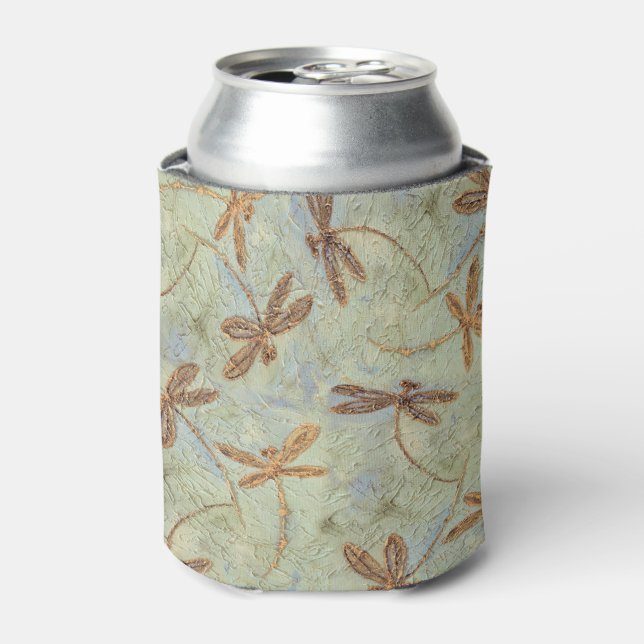 Dragonfly Dance Gold Can Cooler (Can Front)