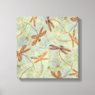 Dragonfly Dance Gold Canvas Print