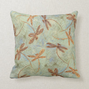 Dragonfly Dance Gold Cushion