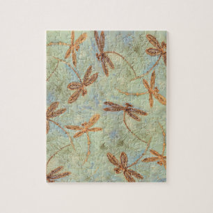 Dragonfly Dance Gold Jigsaw Puzzle