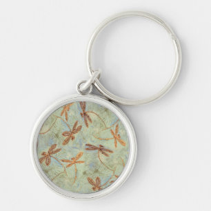Dragonfly Dance Gold Key Ring
