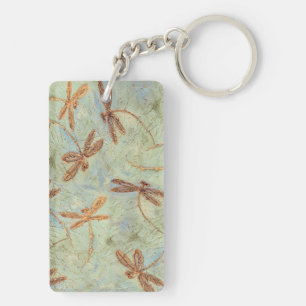 Dragonfly Dance Gold Key Ring