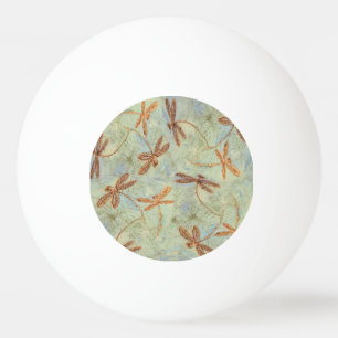 Dragonfly Dance Gold Ping Pong Ball