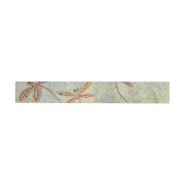 Dragonfly Dance Gold Wraparound Address Label (Individual)