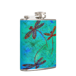 Dragonfly Dance Hip Flask